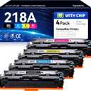 218A Toner Cartridges 4 Pack 3301fdw with Chip Replacement for HP 218A 218X Compatible for Color LaserJet Pro MFP 3301cdw 3201dw 3301sdw Printer W2180A W2180X High Yield (Black Cyan Yellow Magenta)