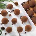 18 Pcs Velvet Christmas Balls Bulk 3.15, 2.76, 2.36 Inch, Flocked Xmas Tree Ball Ornaments Plastic Velvet Christmas Ornaments Xmas Tree Hanging Decoration(Brown)