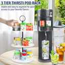 Flavor Pods Holder for Ninja Thirsti Flavored Water Drops, Rotatable Holds 15 Pods Storage Rack for Ninja Thirsties Drink System, Acrylic Pods Organizer for Ninja Thirsty, White