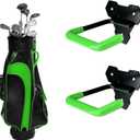 Wall Mounted Golf Bag Hook, 2 Bags Storage Racks Perfect for Garage Organization, Space Saving Hanging Organizer (Black)
