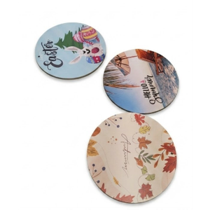 Car Coasters for Cup Holders Season's Watercolor Maple Leaf 3 Pack Absorbent Ceramic Cupholder Coaster with Finger Notch, Leaves Wreath Berry Auto Interior Accessories Drink Coasters