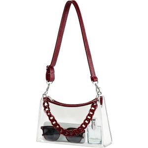 Clear Bag for Stadium Events - Clear Purse for Women with Detachable Strap for Concerts & Sports, Game Day Approved