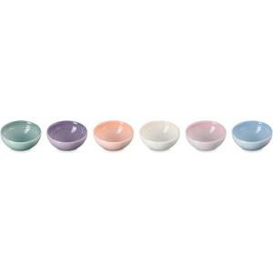 Le Creuset Stoneware Set Of 6 Vancouver Pinch Bowls, Pastel Multi Color