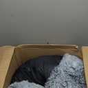 Bedfolks Calming Donut Dog Bed, 36 Inches Round Fluffy for Large Dogs, Anti-Anxiety Plush, Machine Washable (Dark Grey, Large)