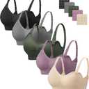 Angelhood Nursing Bra 5 Pack Womens Maternity Breastfeeding Seamless Wireless Sleep Bra with Extenders (Large)