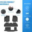 Nilight TPE Floor Mats for Nissan Pathfinder 8 Seater 2022-2026 / Infiniti QX60 7 Seater 2022 2023 2024 2025 2026 All Weather Custom Fit Heavy Duty Floor Liners