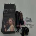 Round Hair Blow Dryer Brush - 1.2 Inch Ceramic Barrel Hair Dryer Brush for Short/Middle Hair, One Step Drying, Volumizing, Straightening and Styling, Negative Ionic Dryer Brush (Black-Golden, 1.2)