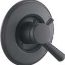 Shower Trim Kit Replacement for 17 Series, Shower Cover Plate with Handle, Matte Black(Valve& Catridge Not Inclued)