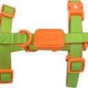 Waterproof No Pull Dog Harness, Adjustable Easy Walk Vest for Small, Medium and Large Dogs, Heavy Duty Secure Fit Pet Walking Harness for Training and Outdoor Adventures, Green, S (Green on Orange)
