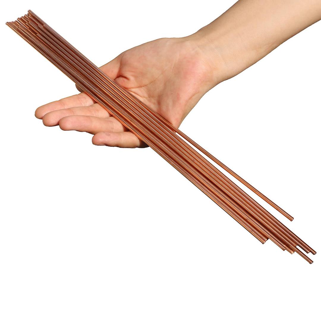 VERNUOS 10pcs 3/16",4.75mm Diameter Copper Round Rods Lathe Bar Stock,305mm(12in) in Length