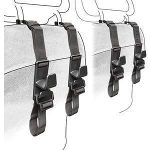 4-Pack Headrest Hooks for Car Universal Interior Auto Vehicle Back Front Seat Hanger Holder Organizer for Handbags Purses Coats and Grocery Bags