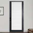 LazBlinds 1" Vinyl Mini Blinds for Doors, Cordless French Door Blinds for Privacy, Light Filtering Privacy Horizontal Shades for Front Door Patio Sidelight Glass Door, 25" W x 70" H, White
