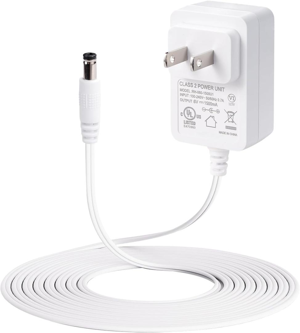 Baby Swing Power Cord for Maxi COSI, Jaoul, Larex, Kids View, Soo Baby, Go Panda, Ixdregan, Harpa, Quee Rick, Boli Long, Riviplou, 6V Wall Plug for Swing, 6.7Ft Charging Cable (for 6V Other Swing)