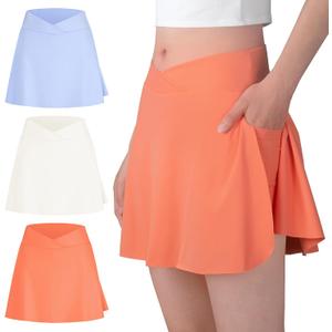 BIG ELEPHANT Girls Skorts, 2-in-1 Flowy Shorts with Pockets | Built-in Liner, Elastic Waist, Soft Active Skirt Shorts for Sports, Dance, School, and Everyday Wear