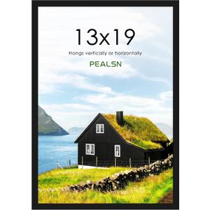 PEALSN 13x19 Picture Frame Black, Poster Frame for Wall Mounting Display Horizontally or Vertically Hanging, 1 Pack