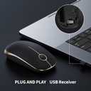 VssoPlor Wireless Mouse, 2.4G Slim Portable Computer Laptop Mouse with Nano Receiver Quiet Silent Optical Mice for Notebook, PC, Laptop, Computer-Black and Gold