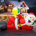 EAONE 12FT Christmas Inflatable Outdoor Decoration, Christmas Blow Ups Yard Decorations Giant Inflatable Santa Claus Lying Flat with Built-in LED Lights for Yard, Garden, Lawn, Home Xmas Holiday Decor