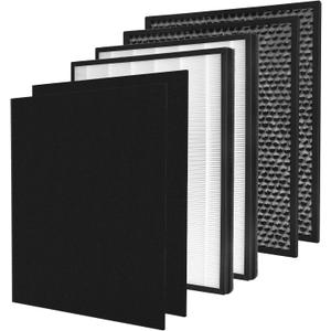 2 Packs IC-4524 Replacement Filters Compatible with InvisiClean Claro IC-4524 Air Cleaner Purifier, 2Pcs Main Filter, 2Pcs Activated Carbon Filters and 2Pcs Nylon Pre-Filters