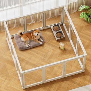 Jalove 24“ H Acrylic Dog Playpen Indoor, Easy Assemble Clear Pet Play Pen