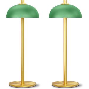 2 Pack 5000mAh Portable Rechargeable Table Lamp with 3 Color Modes Stepless Dimmer Table Light with Memory Function for Dinner, Patio, Home, Restaurant (Green)
