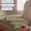 Twin Size 3 Piece Sheet Set - Comfy Breathable & Cooling Sheets - Hotel Luxury Bed Sheets for Women & Men - Deep Pockets, Easy-Fit, Extra Soft and Wrinkle Free Sheets - Khaki Oeko-Tex Bed Sheet Set