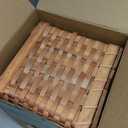 Bamboo Crochet Bag Organizer, 8.7 x 7.5 x 7 in Wooden Woven Yarn Storage Basket for Knitting & Crochet Supplies, Portable Yarn Holder for Skeins, Hooks & Needles, Natural Wood Color