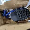 Drive Medical Blue Streak Lightweight Foldable Wheelchair - Enhanced Mobility Support - Durable Construction - Padded Comfort - Swing-Away Leg Rests - Desk Arms - Blue/Black - 18 Inch Seat