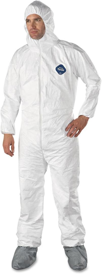 Tyvek 400 Hooded Coveralls with Elastic Wrists & Booties by DuPont