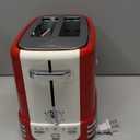 Nostalgia Retro Wide 2-Slice Toaster, Vintage Design With Crumb Tray, Cord Storage & 5 Toasting Levels, Red