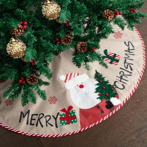 Mr. Pen- Christmas Tree Skirt 48 inches, Christmas Skirts for Xmas Trees (Burlap)