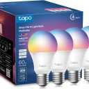 Tapo TP-Link Smart Light Bulbs, 16M Colors RGBW, Dimmable, Compatible with Alexa and Google Home, A19, 60W Equivalent, 800LM CRI>90, 2.4GHz WiFi only, No Hub Required, L530E(4-Pack)