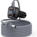 Starlink Mini Cable 3 in 1 DC Power Cable Aluminium Alloy Cigarette Lighter Adapter 12V-48V with Digital Display, Durable USB C PD 40W and USB A 35W Ports for Cars,Yacht, Trucks and RVs etc(10FT)