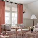 Farmhouse Terracotta Linen Curtains 102 Inches Long for Living Room Pinch Pleated Drape with Hooks Rings for Track System Light Filtering 102 Inch Curtain for Bedroom Sliding Patio Door 2 Panels