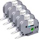 5Pack Replacement for Brother P-Touch Label Tape TZe-231 TZe231 12mm 0.47 Laminated White TZe TZ Label Refills Compatible with Brother Label Maker PT-D210 PT-D220 PT-H110 PT-D600 PT-D400, 8m 26.2ft (Black on White)