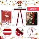 8Pcs Large Long Velvet Bows for Christmas Tree - Big 15.723.6 Inch Vintage Ribbon Bows, Xmas Tree Ornaments for Garland, Wreath, Fireplace, Door & Gift Wrapping, Holiday Home Decor Bows (Red)