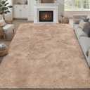 8x10 Area Rugs for Living Room Bedroom: Ultra Soft Fluffy Shag Rug Upgrade Non-Slip Non-Shedding Large Fuzzy Plush Carpet Indoor Floor Carpets for Kids Room Playroom Nursery Dorms Home Decor Beige