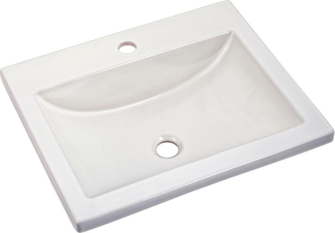 American Standard 0643001.020 Studio Drop in Sink with Center Faucet Holes, 7.00 in wide x 17.75 in tall x 21 in deep