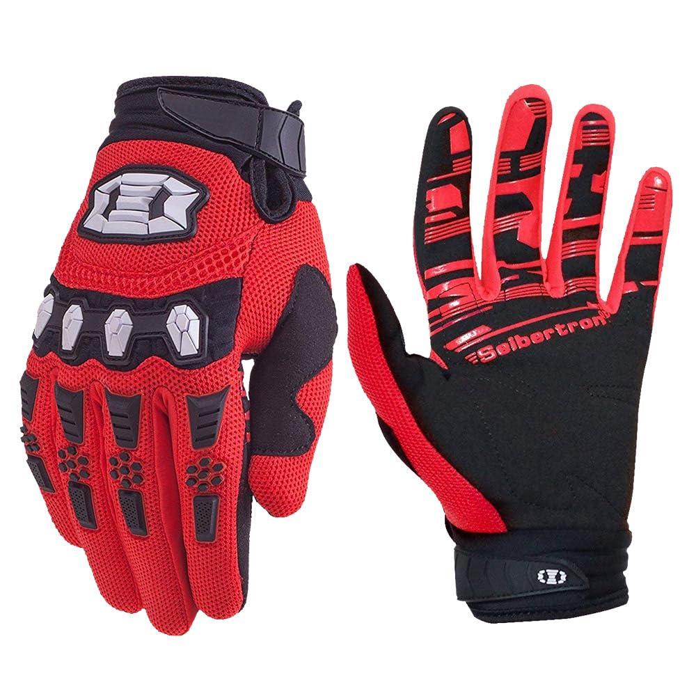Seibertron Unisex BMX MX ATV MTB Racing Mountain Bike Bicycle Cycling Off-Road/Dirt Bike Gloves Road Racing Motorcycle Motocross Sports Gloves Touch Recognition Full Finger Glove Size L