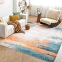 OIGAE Modern Abstract Area Rug 9x12 - Soft Durable Low-Pile Machine Washable Rug with Non-Slip Backing, Stain Resistant for Living Room, Bedroom, Dining Room, and High-Traffic Areas, Gold
