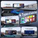 Portable Carplay Screen for Car, 10" Wireless Carplay & Android Auto, OTA Updates, Car Play Touchscreen with 1080P Backup Camera,GPS Navigation,Voice Control,5.0 Bluetooth (10inch)