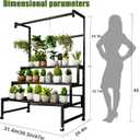 4-Tier Metal Plant Stand on Wheels, 47x24x65 H, 440 lbs Cap.
