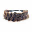 TOECWEGR Synthetic Hair Braided Headband Classic Wide Strands Wedding Disorderly Fluffy Braids Wig Band Women Beauty Accessory (A0212FBA)