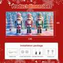 13x6ft Christmas Garage Door Cover Fairy Tale 3D Macaron Palette Nutcracker Candy Color Trees Snowflakes Checkerboard Floor Holiday Party Decorations Indoor Outdoor Wall Background