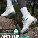 R CORD Hiking Boots Women Waterproof Non-Slip Womens Hiking Boots Ankle Support for Trail Walking Backpacking & Outdoor Adventures All Day (7.5, White)