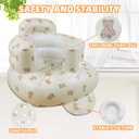AGITVPS Upgrade Inflatable Baby Seat with Tray for Babies 3-36 Months, Built in Air Pump Bumbo Seat with Tray, Baby Chair Sit Me up Floor Seat for Baby, Learning to Sit&Feeding (Velvet Pillar-Camel)