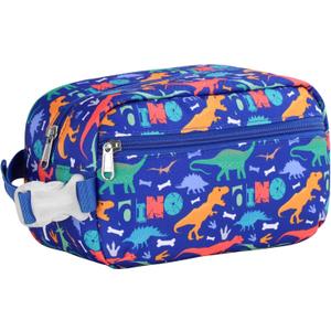 Bagseri Kids Snack Bag Boys - Small Reusable Mini Cooler Pouch, Insulated 3.9L Food Carrier with Buckle Handle for School and Daycare, Fits in Backpack, Blue Dinosaur