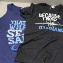 Airplane Inverted Funny Sarcastic Quote Tees Gift Because I Was Inverted Black Cotton 100% T-Shirt, S & Blue That's What Sea Said Tank Top, M