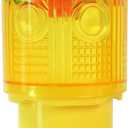 Solar Strobe Warning Light Flashing Lamp: 360 Degree Super Bright LED Wireless Install Automatically Turn On/Off IP65 Waterproof for Construction, Traffic, Dock, Marine, Crane Tower, Factory (Yellow)