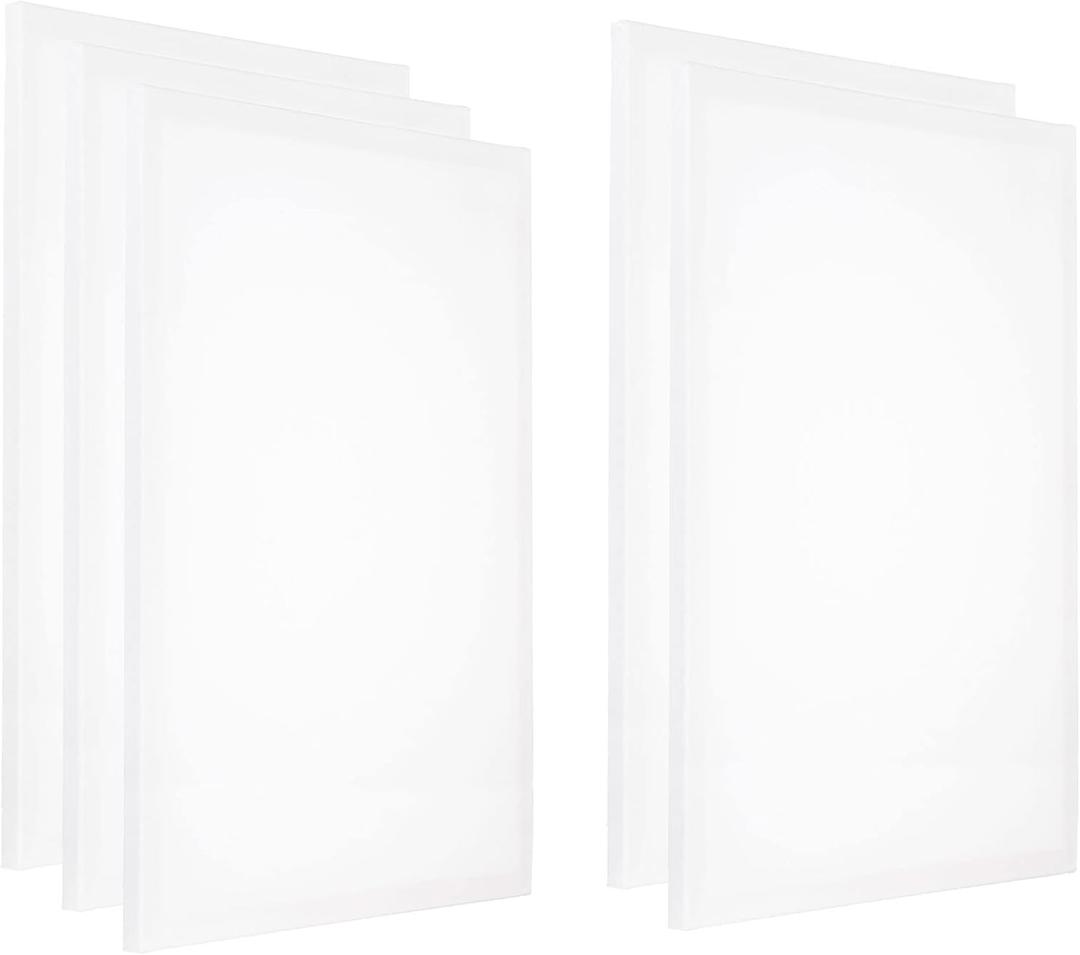 PATIKIL Paint Canvases Panel for Painting, 5 Pack 16x24 Inch Rectangle Wood Frame Stretched Blank Art Board Panels for Acrylic, Oil, Tempera Painting, White