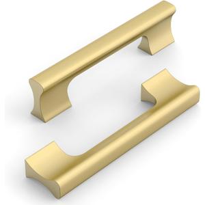 10 Pack 3.75 Inch(96mm) Kitchen Cabinet Handles Brushed Gold Cabinet Pulls Kitchen Cabinet Hardware Drawer Pulls for Cupboard Wardrobe